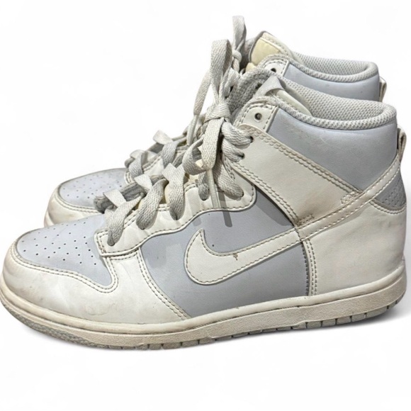 Nike Other - Nike Dunk High White Gray Purple Athletic Leather Shoes Sneakers Size 3Y